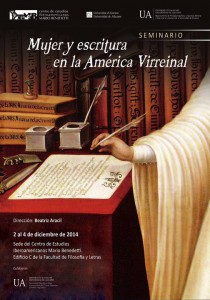 Seminario 'Mujer y escritura en la América Virreinal' en la UA en LETRAS 