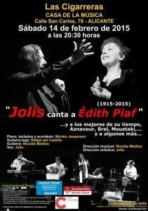 Jolís canta a Édith Piaf en La Casa de la Música de Las Cigarreras en MÚSICA 