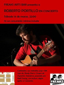 Concierto acústico de Roberto Portillo en el Freaks en MÚSICA 