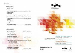 Concierto de la soprano Cristina Sánchez con Veronique Werklé al piano en el ADDA en MÚSICA 