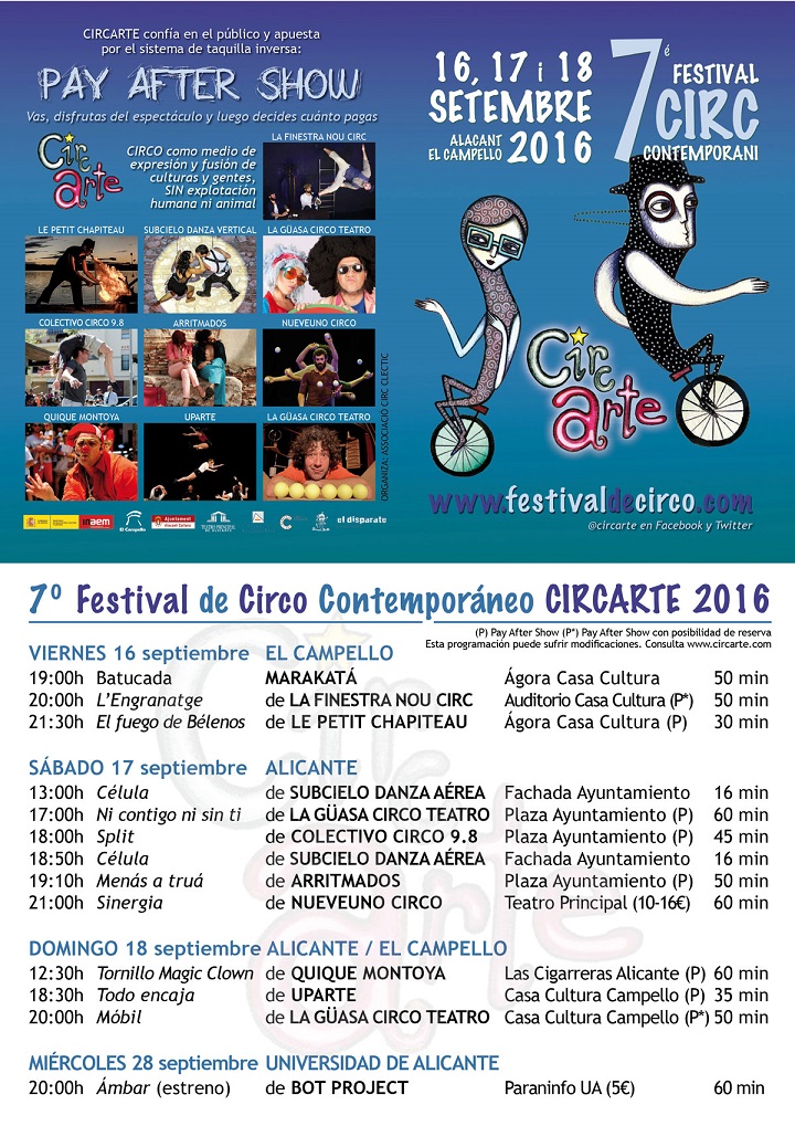 Circarte ofrece 11 espectáculos de circo contemporáneo en Alicante y Campello en ESCENA 