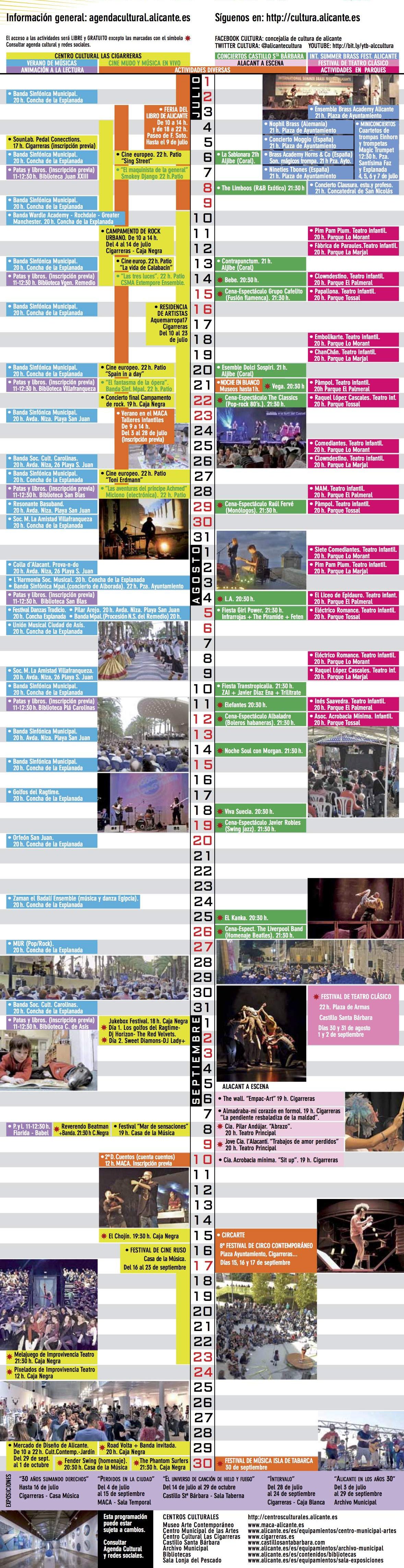 Estiu Cultural: Programación para los meses de julio, agosto y septiembre en ARTE CINE ESCENA ESTILO DE VIDA FOTOGRAFIA LETRAS MÚSICA 