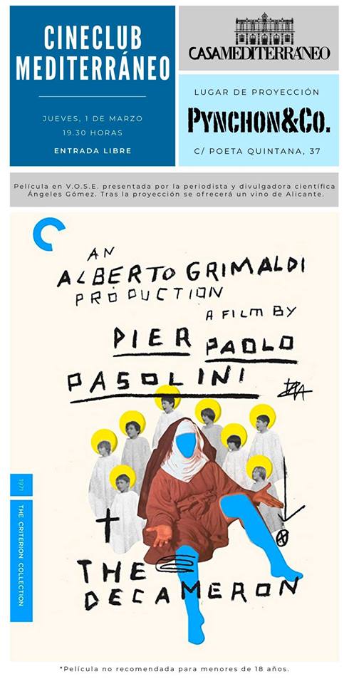 Casa Mediterráneo proyecta 'Il Decameron' de Pasolini en Pynchon&Co en CINE 