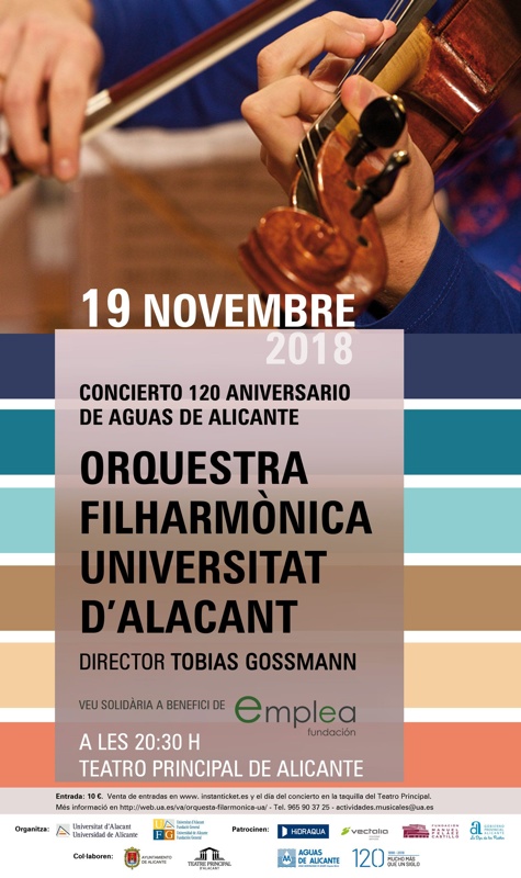 La OFUA ofrece un concierto solidario en el 120 aniversario de Aguas de Alicante en MÚSICA 