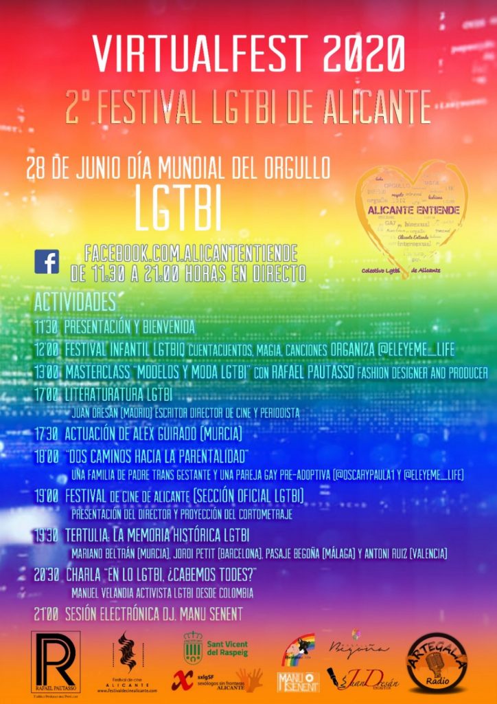 'Alicante Entiende' celebra este 28J el Orgullo LGTBI de manera virtual en INTERNET 