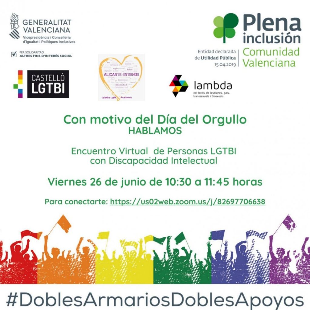 'Alicante Entiende' celebra este 28J el Orgullo LGTBI de manera virtual en INTERNET 