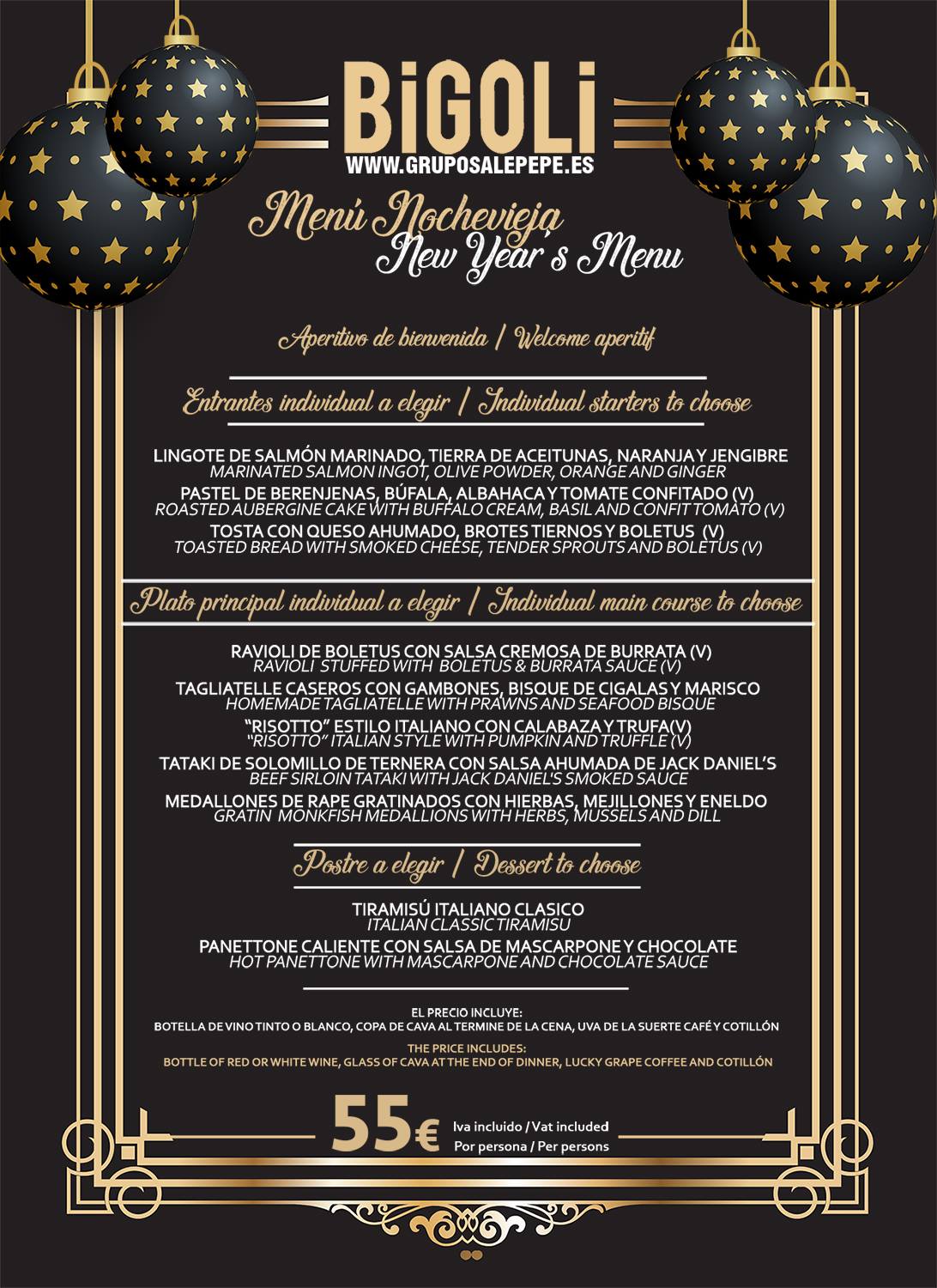 Celebra la Nochevieja y el día de Reyes con la deliciosa comida