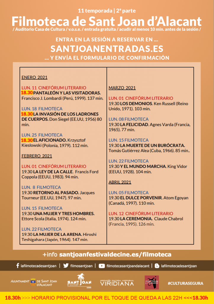 La Filmoteca de Sant Joan retoma su 11ª edición con un cinefórum sobre ‘Pantaleón y las visitadoras' en CINE