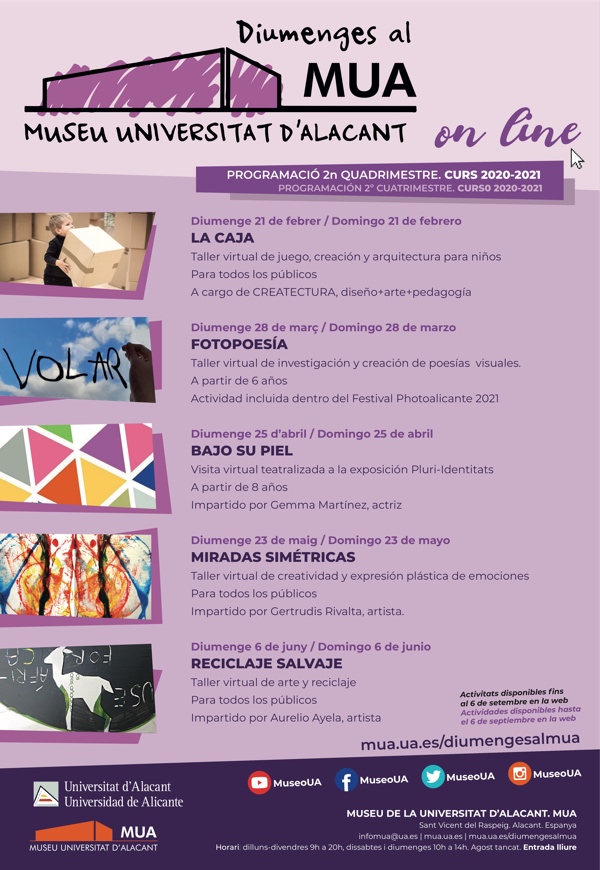 Vuelven los Diumenges al MUA en formato online en ARTE 