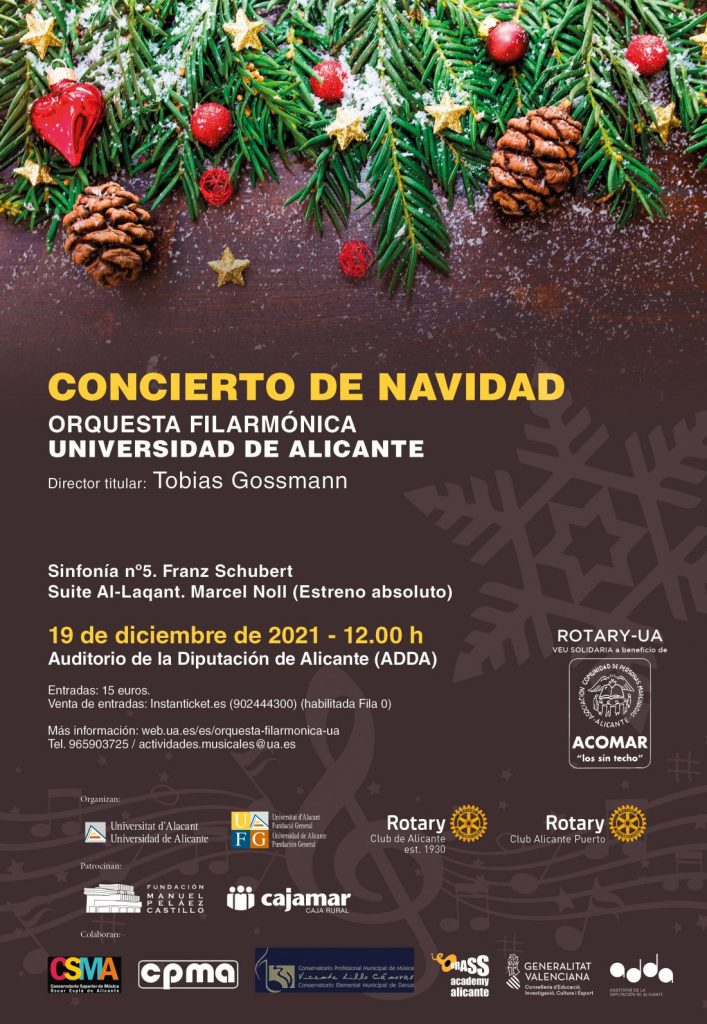 La OFUA vuelve con el tradicional Concierto Solidario de Navidad UA-Rotary en ARTE 