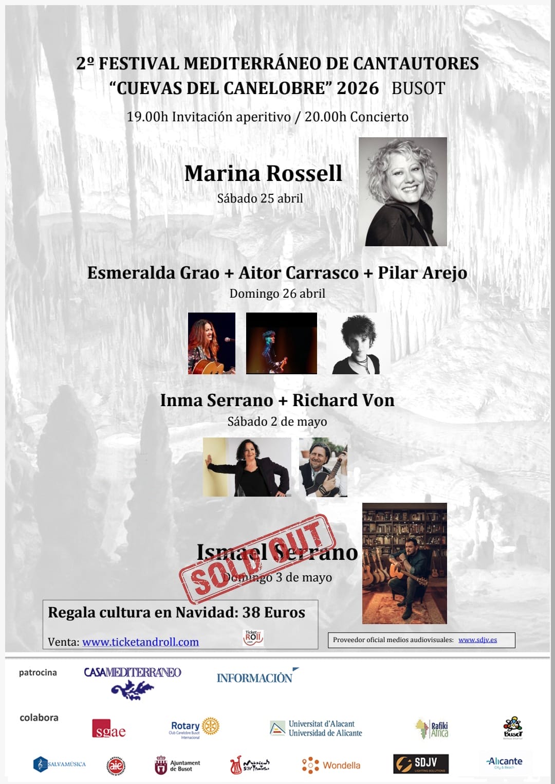 Ismael Serrano cuelga el cartel de "sold out" en las Cuevas del Canelobre dentro del II Festival Mediterráneo de Cantautores en DESTACADOS MÚSICA